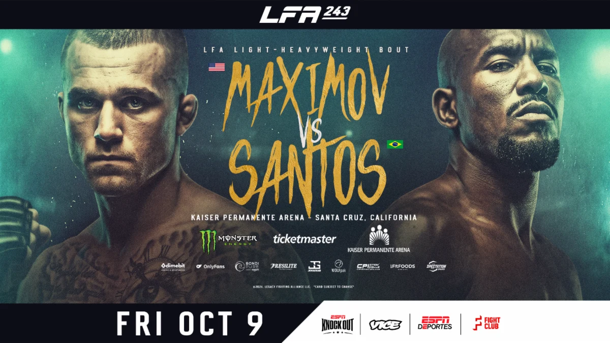 元UFCニック・マキシモフがLFA 243メイン出場 ブラジル王者ワイルデマー・サントスとライトヘビー級で対戦
