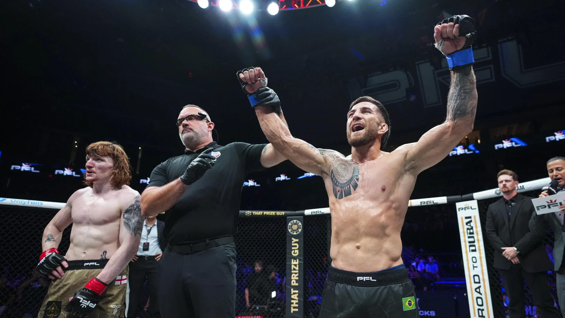ラファエル・ド・ナシメントがルイス・マクグリレンに一本勝ち 2Rリアネイキッドチョーク【PFL Austin】